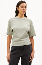 ARMEDANGELS hersiliaa shirt sea green from organic cotton woman | Sophie Stone