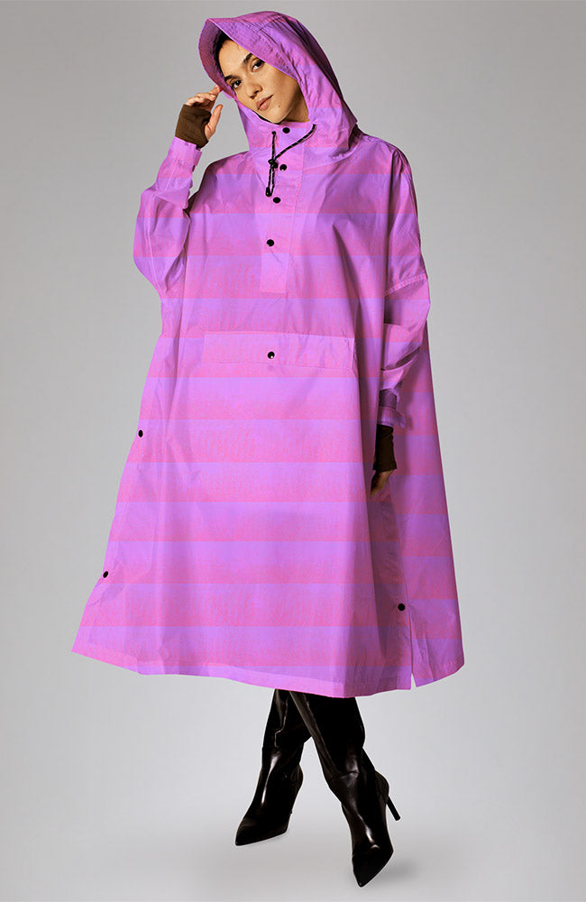 Rainkiss Seeing Stripes Rain Poncho Made from Recycled PET, Unisex | Sophie Stone