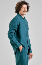 Dedicated Rute linen shirt in green for men | Sophie Stone