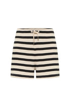 Lanius Shorts, black and cream stripes, organic cotton, women's | Sophie Stone