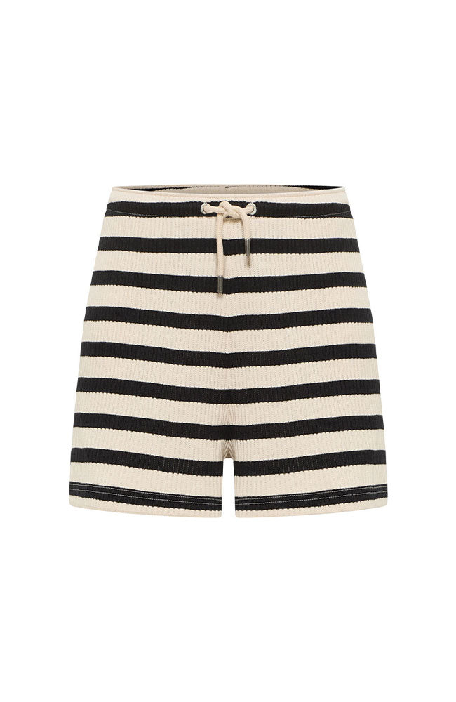 Lanius Shorts, black and cream stripes, organic cotton, women's | Sophie Stone