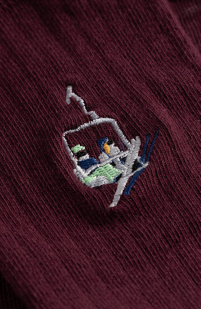 Dedicated sokken ski lift fig red bio katoen | Sophie Stone