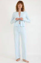 Organic Basics Soft Knit Slim Cardigan light blue van o.a. biologisch katoen voor dames | Sophie Stone