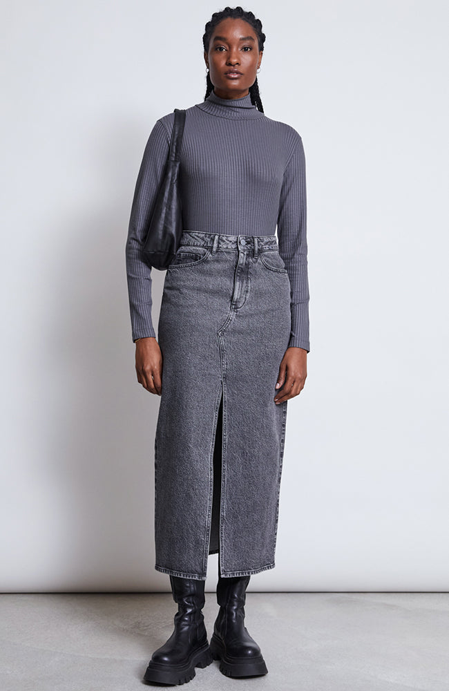 JAN N JUNE Luce denim skirt light gray | Sophie Stone