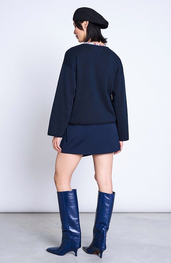JAN N JUNE trui Williamsburg midnight blauw 100% GOTS bio katoen voor dames | Sophie Stone 