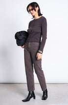 JAN N JUNE Glimt vest bruin van 100% biologisch katoen dames | Sophie Stone