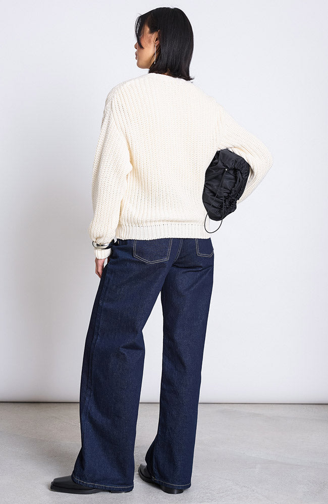 JAN N JUNE Lena gebreid vest off-white 100% bio katoen voor vrouwen | Sophie Stone