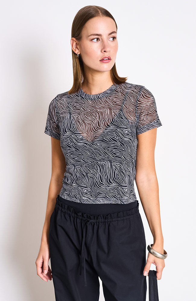 Jan 'n June Evie t-shirt zebra van polyester voor dames | Sophie Stone