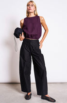 JAN 'N JUNE Lupin Top, Cherry Lacquer Linen, Women's | Sophie Stone 