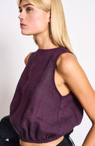 JAN 'N JUNE Lupin Top in Cherry Lacquer Linen for Women | Sophie Stone 
