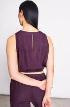 JAN 'N JUNE Lupin Purple Linen Women's Top | Sophie Stone 