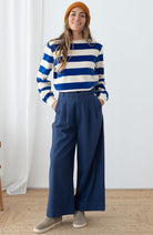 TWOTHIRDS Hawi longlseeve ultramarine Stripes 100% biologisch katoen dames | Sophie Stone