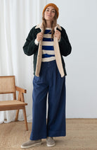 TWOTHIRDS Sandhamn broek naval blue 100% biologisch katoen dames | Sophie Stone
