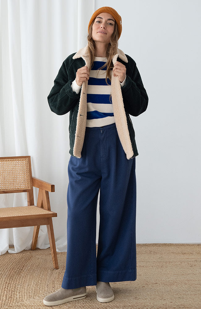 TWOTHIRDS Sandhamn broek naval blue 100% biologisch katoen dames | Sophie Stone