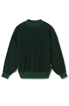 TWOTHIRDS Binz velvet sweater dark green 100% bio katoen dames | Sophie Stone