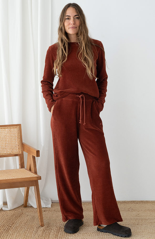 TWOTHIRDS Abruka broek wine van o.a. 76% bio katoen dames | Sophie Stone
