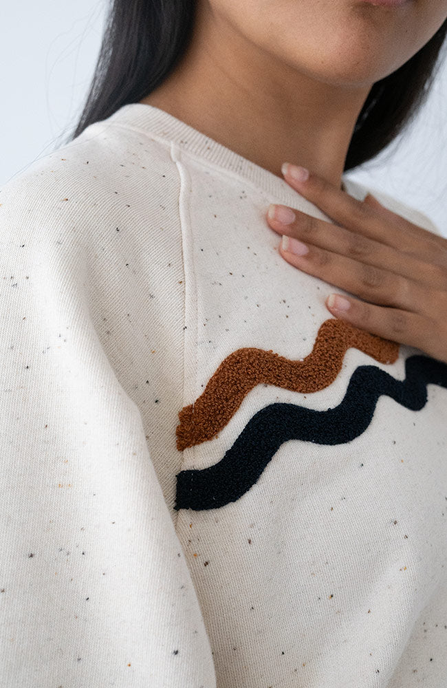 TWOTHIRDS fassol sweater ecru neps 100% biologisch katoen dames | Sophie Stone