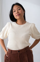 TWOTHIRDS Horst velvet shirt wit van o.a. 76% bio katoen dames | Sophie Stone
