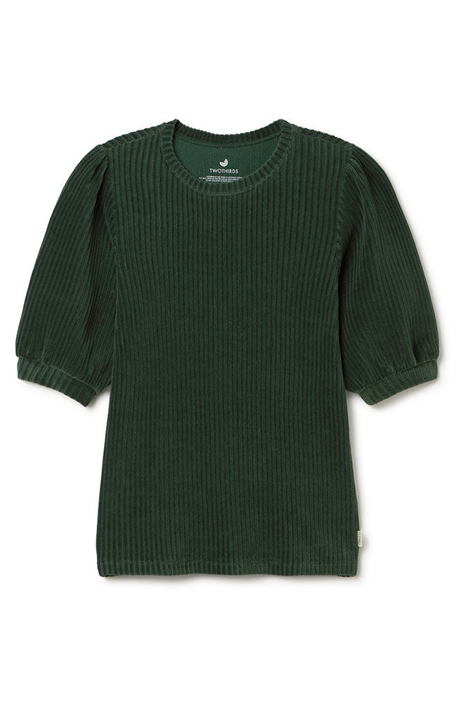 TWOTHIRDS Horst velvet shirt dark green van o.a. 76% biologisch katoen dames | Sophie Stone