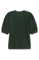 TWOTHIRDS Horst velvet top dark green van o.a. 76% bio katoen dames | Sophie Stone