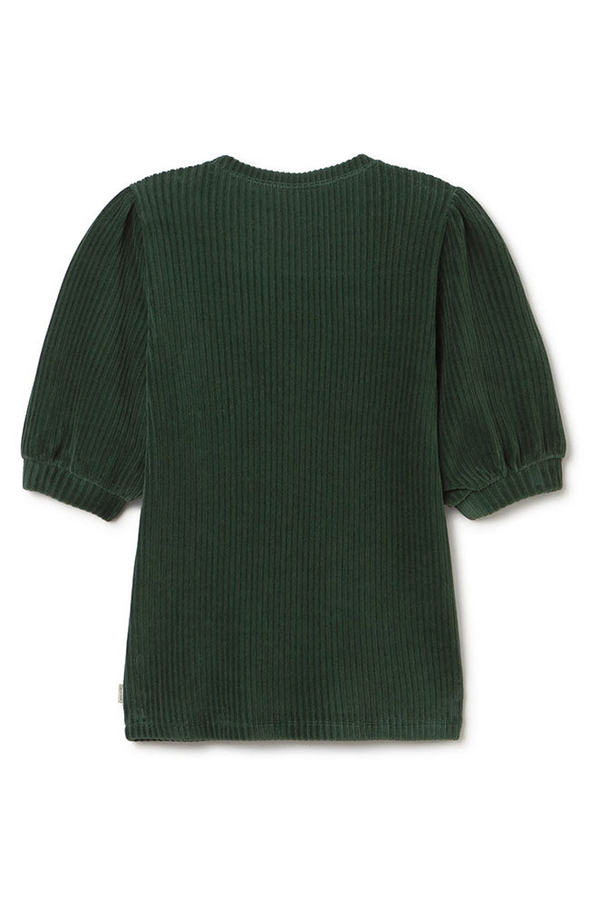 TWOTHIRDS Horst velvet top dark green van o.a. 76% bio katoen dames | Sophie Stone
