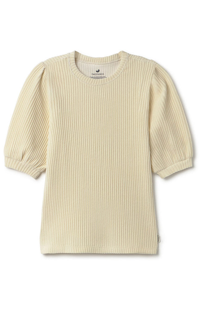 TWOTHIRDS Horst velvet shirt wit van o.a. 76% bio katoen vrouw | Sophie Stone