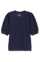 TWOTHIRDS Horst velvet shirt naval blue van o.a. 76% bio katoen vrouw| Sophie Stone