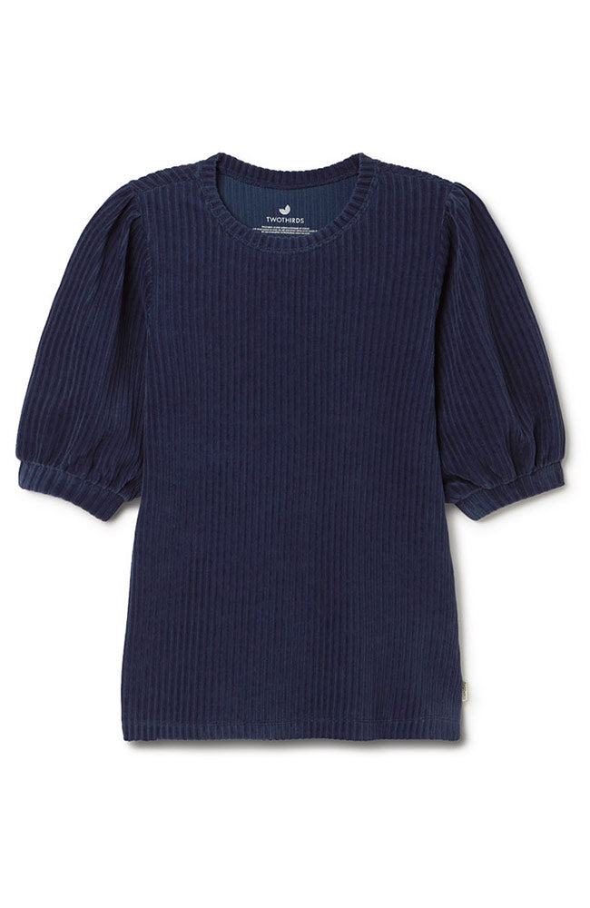 TWOTHIRDS Horst velvet shirt naval blue van o.a. 76% bio katoen vrouw| Sophie Stone