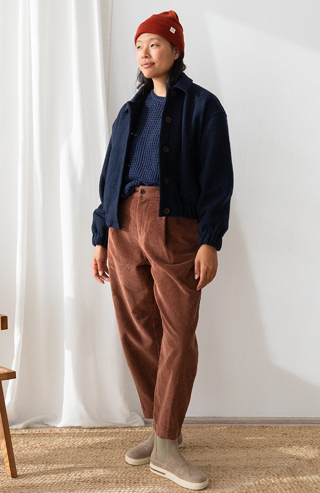 TWOTHIRDS Haruku corduroy broek cappuccino 100% bio katoen dames | Sophie Stone