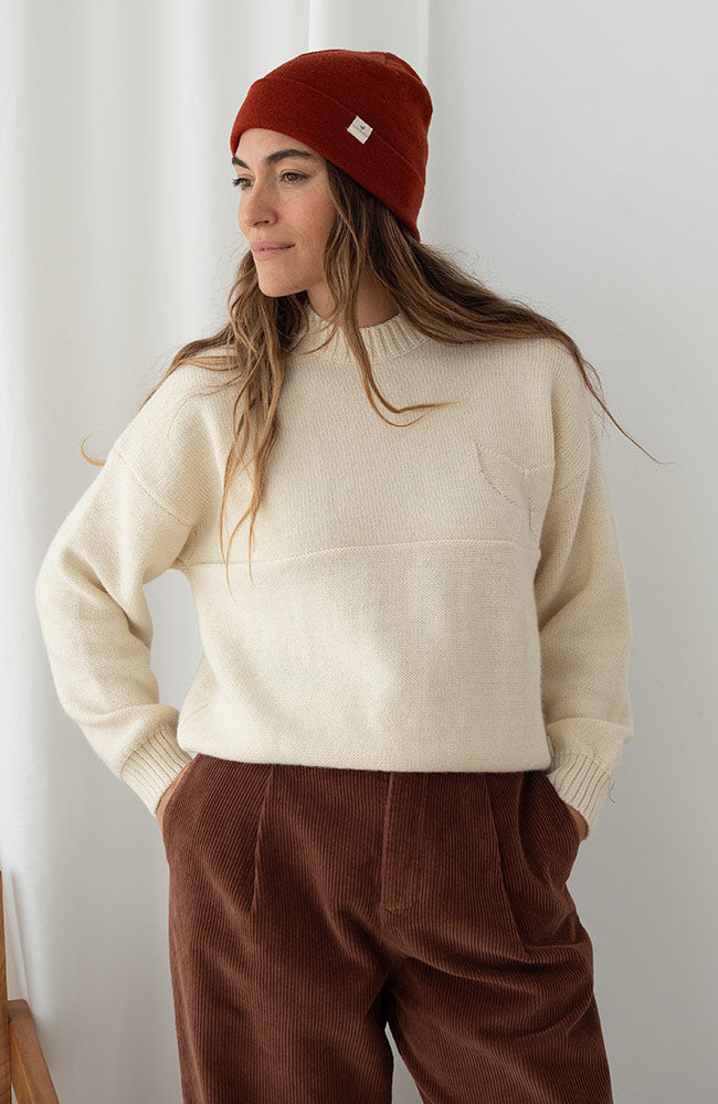 TWOTHIRDS Merino beanie oranje 100% merino wol uniseks | Sophie Stone