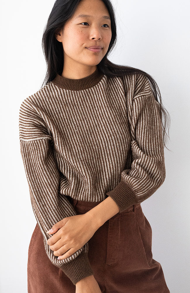 TWOTHIRDS Murvagh trui bruin van o.a. 45% wol dames | Sophie Stone