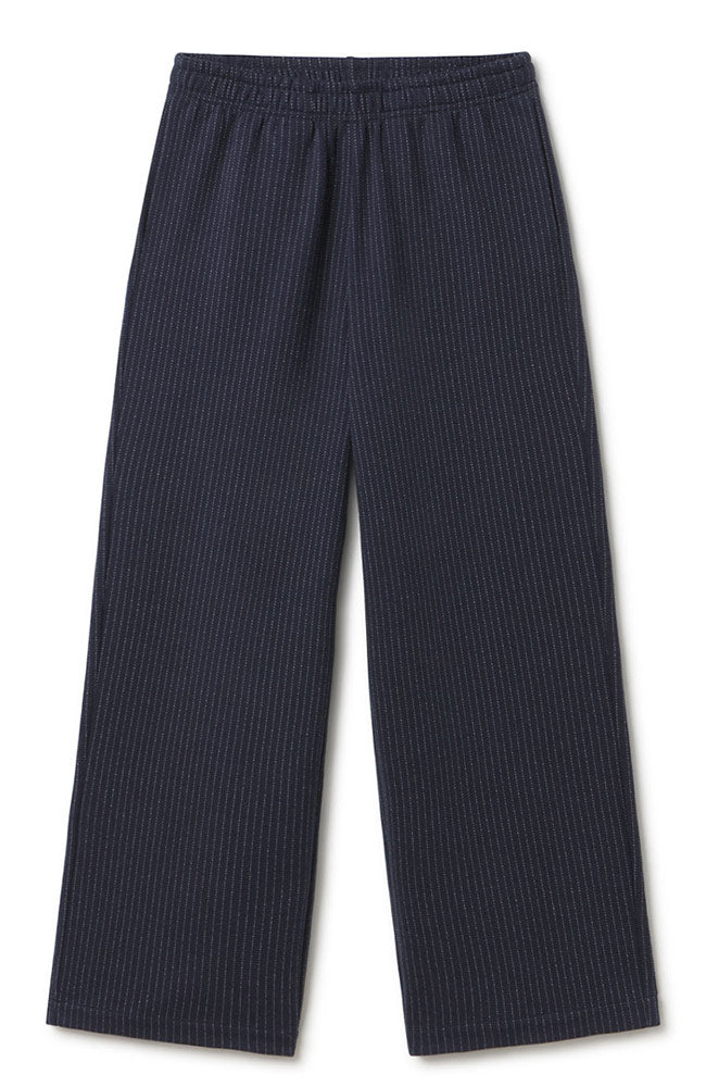 TWOTHIRDS Maipo broek navy stripes van o.a. 48% bio katoen dames | Sophie Stone