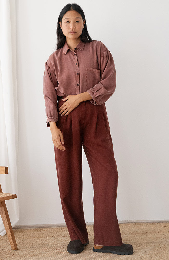 TWOTHIRDS Recco blouse wine van 100% TENCEL™ Lyocell dames | Sophie Stone