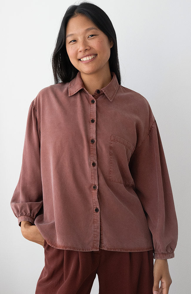 TWOTHIRDS Recco blouse wine van 100% TENCEL™ Lyocell dames | Sophie Stone