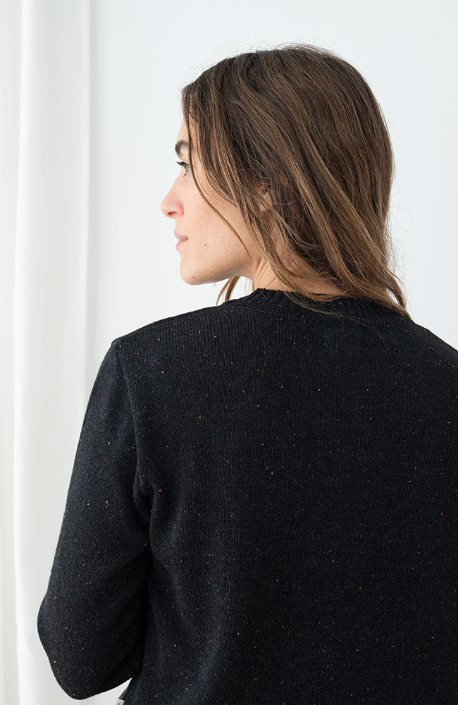 TWOTHIRDS Wando sweater zwart neps van o.a. 52% gerecylced katoen dames | Sophie Stone