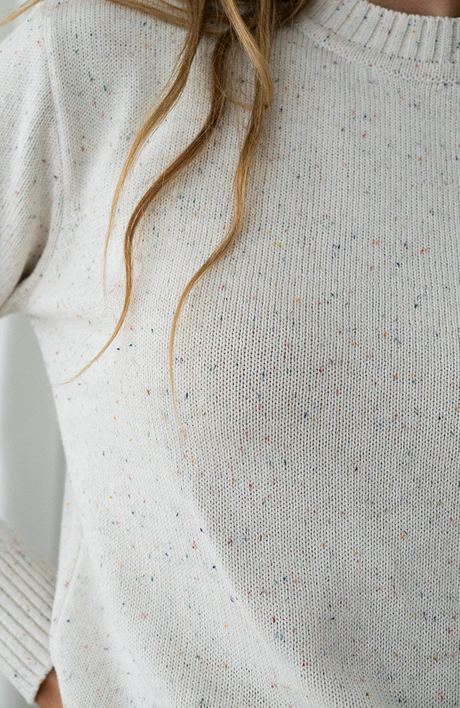 TWOTHIRDS Wando trui ecru neps van o.a. 52% gerecylced katoen dames | Sophie Stone
