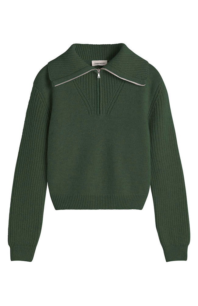 Thinking MU Tanit trui gebreid mosgroen van wol voor dames | Sophie Stone