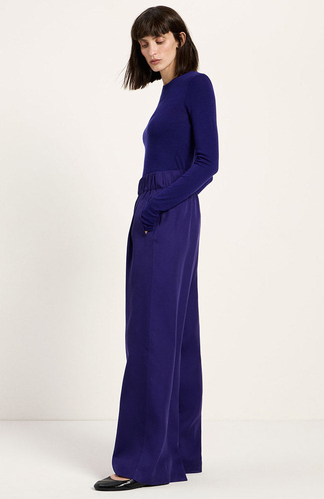 Lanius wide leg broek violet van TENCEL voor vrouwen | Sophie Stone