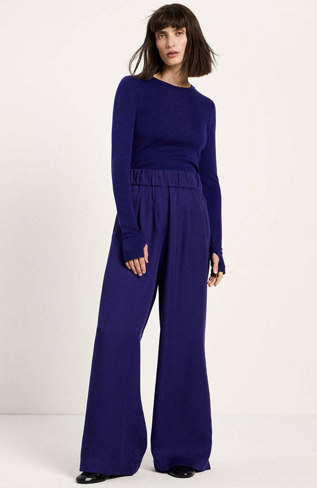 Lanius wide leg broek violet van TENCEL voor dames | Sophie Stone