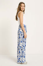 Lanius wide leg broek blauw bloom lapis van TENCEL voor dames | Sophie Stone