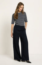 Lanius wide leg broek midnight blauw van TENCEL voor dames | Sophie Stone