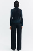 Thinking MU Crinkle Agostina top blauw van 100% gerecycled polyester vrouw | Sophie Stone