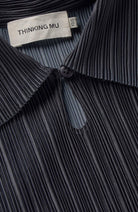 Thinking MU Crinkle Agostina top blauw van 100% gerecycled plastic dames | Sophie Stone