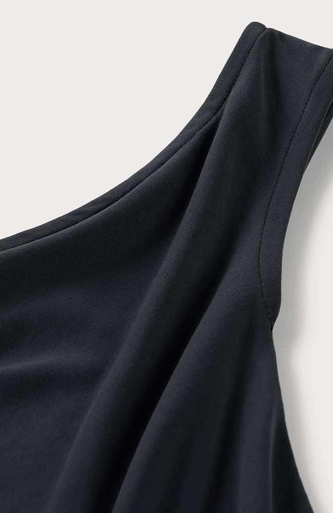 Thinking MU Zohar Top in Black, made from organic cotton, for women | Sophie Stone