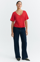 Thinking MU Leia Clavel Blouse, Red Hemp, Women's | Sophie Stone