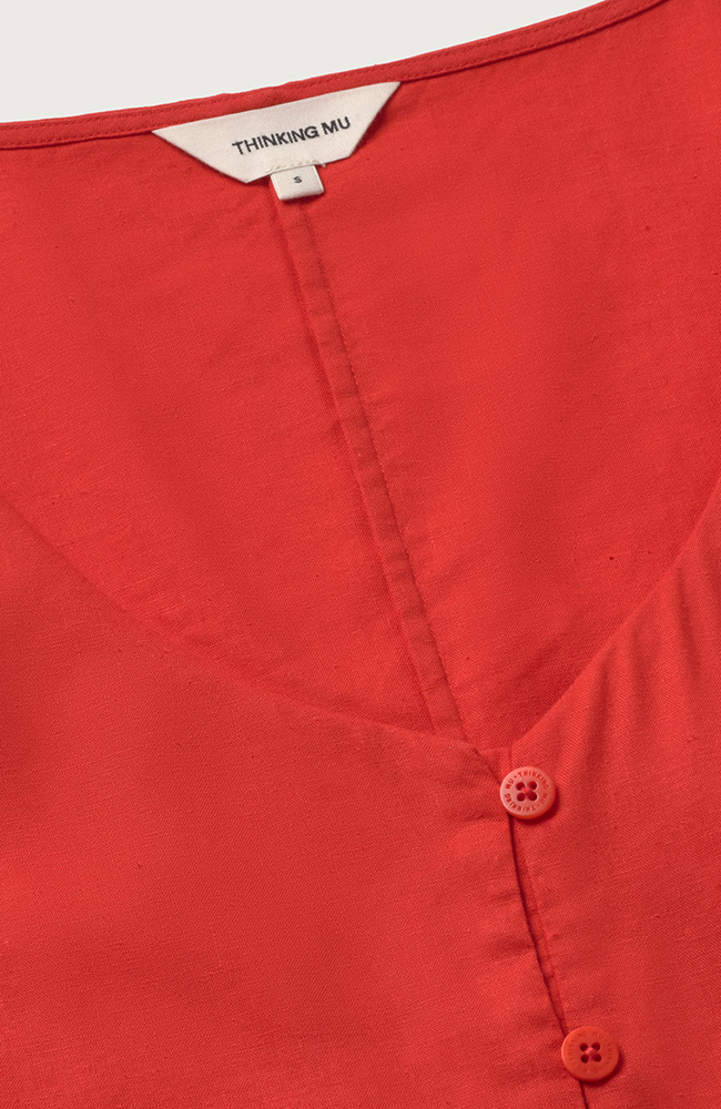 Thinking MU Leia Clavel Blouse, Red Hemp, Women's | Sophie Stone