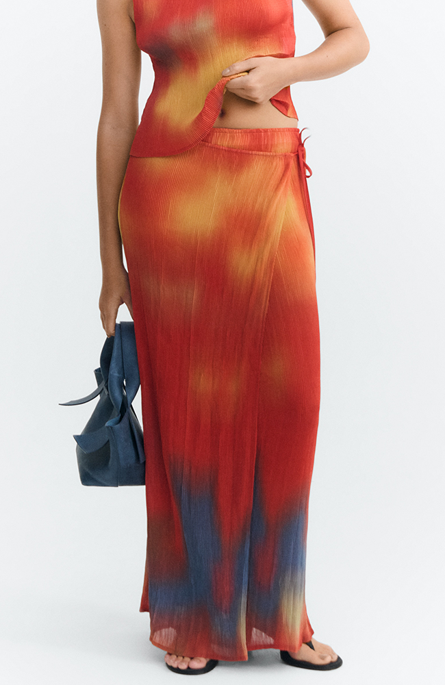 Thinking MU Pauline rok rood van gerecycled polyester vrouw | Sophie Stone