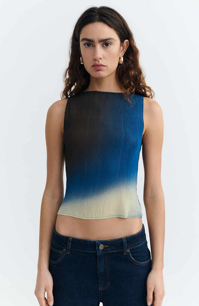Thinking MU Dora top bruin van gerecycled polyester dames | Sophie Stone