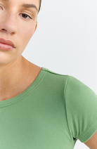 Thinking MU Ivy Mirna R-shirt, green, organic cotton, women's | Sophie Stone