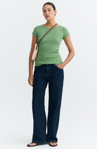 Thinking MU Ivy Mirna R-shirt, green, organic cotton, women's | Sophie Stone